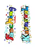 Vorschau - selbst erstellte Cliparts/Grafiken - Cliparts Fasching-Karneval bunt & blanko (PDF, JPG, WORD) - Seite 1
