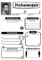 Vorschau - Arbeitsblätter - Michelangelo Steckbrief - Seite 1