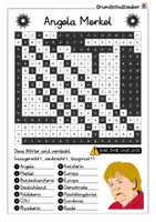 Vorschau - Arbeitsblätter - Angela Merkel Suchsel - Buchstabengitter - Seite 2