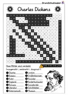 Vorschau - Arbeitsblätter - Charles Dickens Suchsel - Buchstabengitter - Seite 2