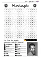 Vorschau - Arbeitsblätter - Michelangelo Suchsel - Buchstabengitter - Seite 1