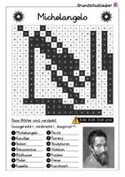 Vorschau - Arbeitsblätter - Michelangelo Suchsel - Buchstabengitter - Seite 2