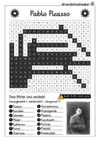 Vorschau - Arbeitsblätter - Pablo Picasso Suchsel - Buchstabengitter - Seite 2