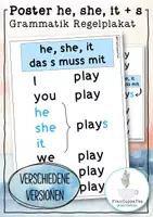 Vorschau - Poster - Poster Englisch "he, she, it das s muss mit" Merkblatt FrauCuppaTea - Deckblatt