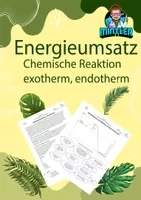Vorschau - Arbeitsblätter - Chemische Reaktionen - Energieumsatz, exotherm, endotherm, Energiediagramm - Deckblatt