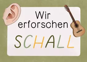 Vorschau - Poster - Schall Tafelmaterial Hören / das Ohr - Bildkarten/Textkarten ausführliche visuelle Unterrichtsreihe - Seite 1