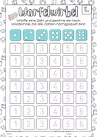 Vorschau - Arbeitsblätter - Würfelspiel zum Zahlen nachspuren 🎲🤗 - Deckblatt