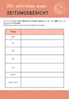 Vorschau - Arbeitsblätter - Zeitungsbericht anhand einer Ballade verfassen - Deckblatt