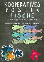 Vorschau - Mal- und Bastelvorlagen - Kooperatives Poster FISCHE / FISCHSCHWARM - für Gruppen und Klassen mit individueller Anzahl der Puzzleteile / Parkettierung - Deckblatt