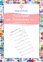 Vorschau - Arbeitsblätter - Plusrechnen am Zahlenstrahl im Zahlenraum bis 10 Teil 2 - Deckblatt