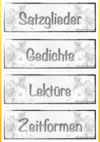 Vorschau - Mal- und Bastelvorlagen - Themenkärtchen Deutsch Kl.5 - Seite 1