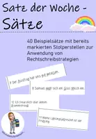 Vorschau - Aufgabenkarten - 40 Beispielsätze für den Satz der Woche - Deckblatt