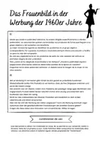 Vista previa - Hojas de trabajo - Das Frauenbild in der Werbung der 1960er Jahre (alemán) - Portada
