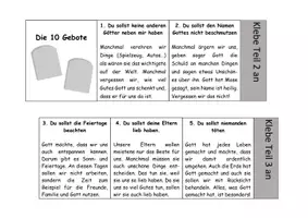 Vorschau - Arbeitsblätter - Leporello - Die 10 Gebote erklärt - Deckblatt