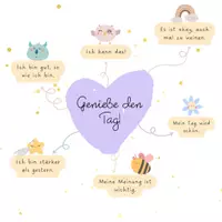 Vorschau - Bildkarten - Bildkarte Positive Affirmationen 😎🌈💫 - Deckblatt