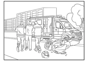 Vorschau - Arbeitsblätter - Ausmalbilder "Der Rettungsdienst" Achtung, Notfall! DaZ / DaF / Deutsch / Sachunterricht - Seite 2