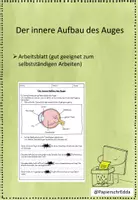 Vorschau - Arbeitsblätter - Der Aufbau des Auges (inneres Auge) - Deckblatt