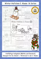 Vorschau - Arbeitsblätter - Winter-Heftchen 2. Klasse: 16 Seiten - Deckblatt