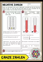 Vorschau - Arbeitsblätter - NEGATIVE ZAHLEN (Ganze Zahlen) - Arbeitsblatt - Deckblatt