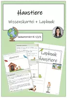Vorschau - Arbeitsblätter - Haustiere Wissenskartei und Lapbook - Deckblatt
