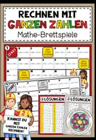 Vorschau - Arbeitsblätter - RECHNEN MIT GANZEN ZAHLEN - 4 Mathe-Brettspiele - Deckblatt
