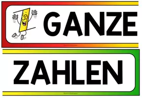 Vorschau - Präsentationen/Tafelbilder - GANZE ZAHLEN - Tafelmaterial - Seite 1