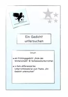 Vorschau - Arbeitsblätter - Ein Gedicht untersuchen (4-fach-differenziert) - Deckblatt