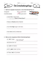 Vorschau - Arbeitsblätter - DaZ: Entscheidungsfrage Übungen (differenziert) - Nr. 2 - Deckblatt