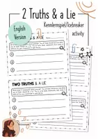 Vorschau - Arbeitsblätter - Two truths and a lie - Kennlernspiel/ Icebreaker ( Englische Version) - Deckblatt