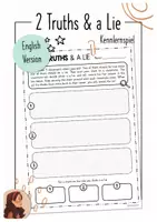 Vorschau - Arbeitsblätter - Two truths and a lie - Kennlernspiel/ Icebreaker (English Version) - Deckblatt