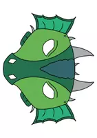 Vorschau - Mal- und Bastelvorlagen - Drachen-Maske Bastelvorlage für Karneval - Seite 1