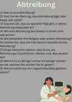 Vorschau - Klassenarbeiten - Abtreibung (Wortschatz + Diskussionsfragen) - Deckblatt