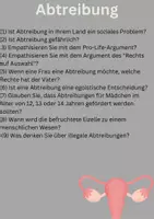 Vorschau - Klassenarbeiten - Abtreibung (Wortschatz + Diskussionsfragen) - Seite 1