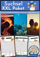 Vorschau - Arbeitsblätter - Erdkunde Suchsel XXL Megapaket - Suchselsammlung mit über 20 Arbeitsblättern - Erdkunde für die Sek 1 - Deckblatt