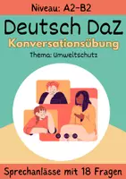 Vorschau - Lehrpläne/Lehrermaterial - Sprechanlässe Thema Umweltschutz Sprechen DaZ Deutsch miteinander reden Sprechen in verschied. Situationen A2 - B2 - Deckblatt