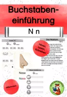 Vorschau - Arbeitsblätter - Buchstabeneinführung N/n Geschichte Übungen differenziert - Deckblatt