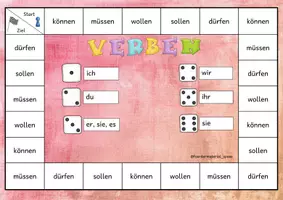 Vorschau - Spiele - Würfelspiel - Hilfsverben/Modalverben - Deckblatt