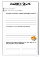 Vorschau - Arbeitsblätter - „Spaghetti für zwei“ von Federica de Cesco (Aufgabenpaket) - Seite 1