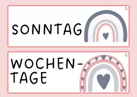 Vorschau - Mal- und Bastelvorlagen - Wochentage Flashcards/Lesezeichen 🌟📅🎁 - Seite 3