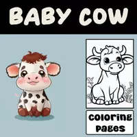 Vorschau - Mal- und Bastelvorlagen - Cute Calves Cartoon Baby Cow coloring pages - Deckblatt