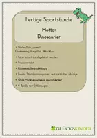 Vorschau - Stundenentwürfe - Mottostunde Dinosaurier (Fertige Sportstunde) - Deckblatt