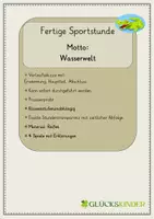 Vorschau - Stundenentwürfe - Mottostunde Wasserwelt (Fertige Sportstunde) - Deckblatt