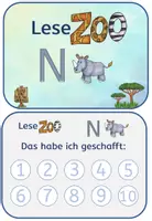Vorschau - Fördermaterial/Inklusion - Lesezoo- 10 Lesekarten/Leseteppiche zum Laut N + Vokal - Seite 1