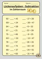 Vorschau - Arbeitsblätter - Lückenaufgaben Addition und Subtraktion im Zahlenraum 100 - Seite 2