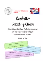 Vorschau - Spiele - Lesekette Englisch - interaktives Klassendomino - Spiel - A1-A2 - Deckblatt