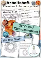 Vorschau - Arbeitsblätter - Arbeitsheft Groß- und Kleinschreibung Planeten & Sonnensystem - Deckblatt