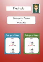 Vorschau - Fördermaterial/Inklusion - Endungen Verben im Präsens Merkkarten - Deckblatt