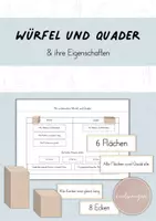Vorschau - Arbeitsblätter - Würfel und Quader: Eigenschaften (geometrische Körper) - Deckblatt