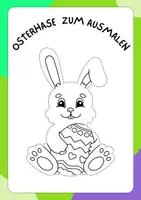 Vorschau - Arbeitsblätter - Osterhase zum ausmalen, zum Ausmalen, Ausmalbild, Ausmalbilder, Kunst, gratis, kostenlos - Deckblatt