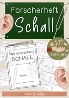 Vorschau - Stundenentwürfe - Forscherheft Schall - Experimente Stationenlernen Hören / Ohr Experimente - Deckblatt